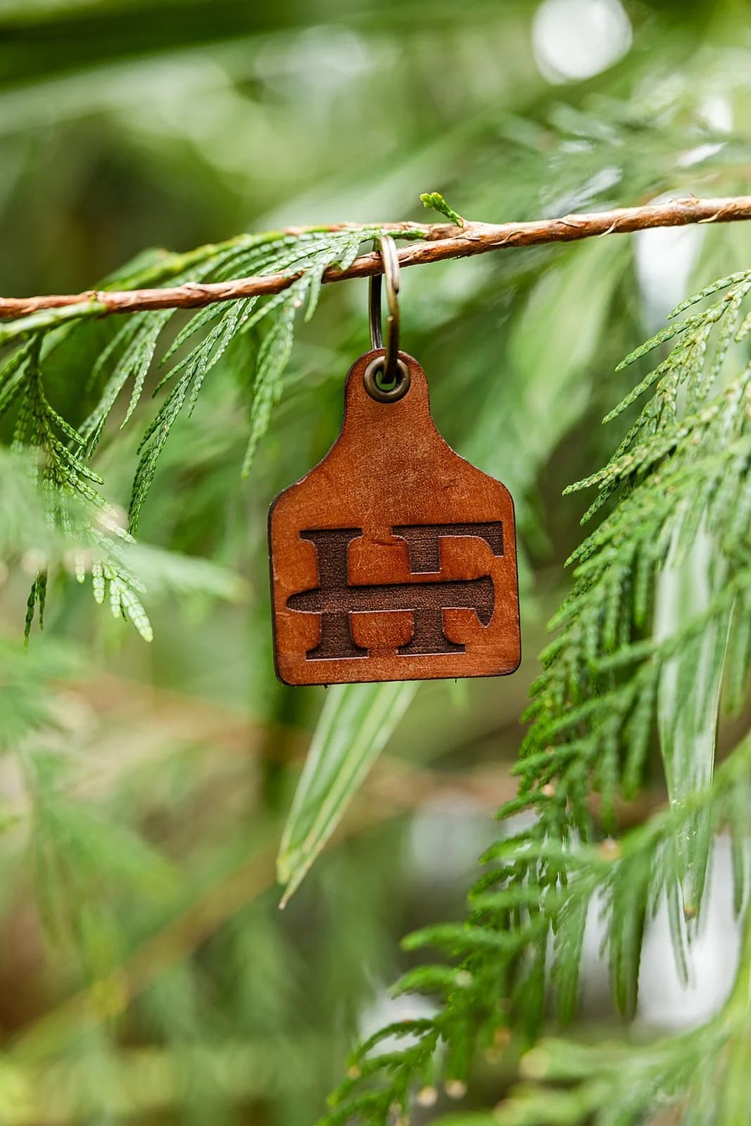 Logo Leather Keychain