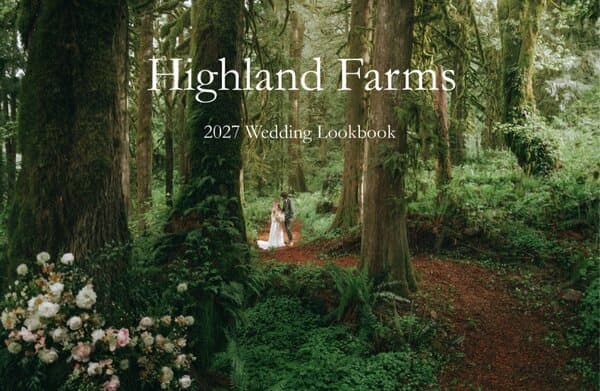 Cover of the Highland Farms 2027 Wedding Lookbook